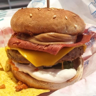 Burger At V Rev Vegan Diner In Manchester