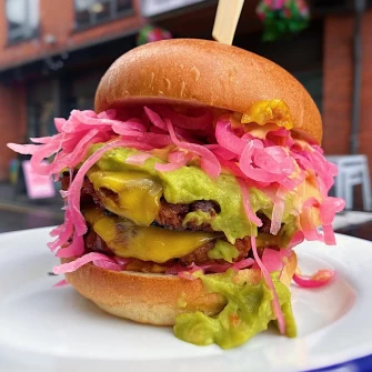 Burger At V Rev Vegan Diner In Manchester