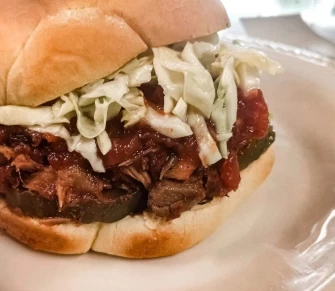 BBQ Jackfruit sandwich At Preference Vegan Cafe In Anchorage