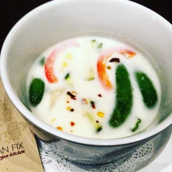 Coconut soup At Herban Fix Vegan Kitchen In Atlanta