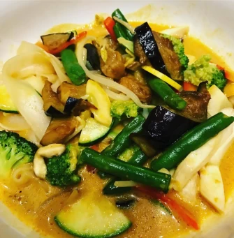 Curry noodle At Herban Fix Vegan Kitchen In Atlanta