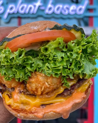 Single Cheeseburger At Monty's Good Burger - Echo Park In Los Angeles