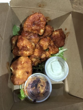 BBQ cauliflower gluten free At Subia's Vegan Cafe In Jersey City